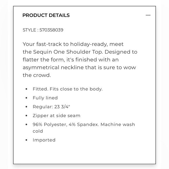 White House Black Market sequin one shoulder top (women’s XL) (NWOT) - Picture 6 of 8